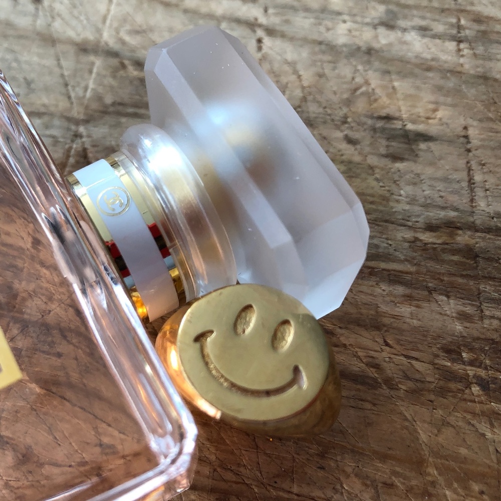 Gold plated SMILE FACE Signac size 7